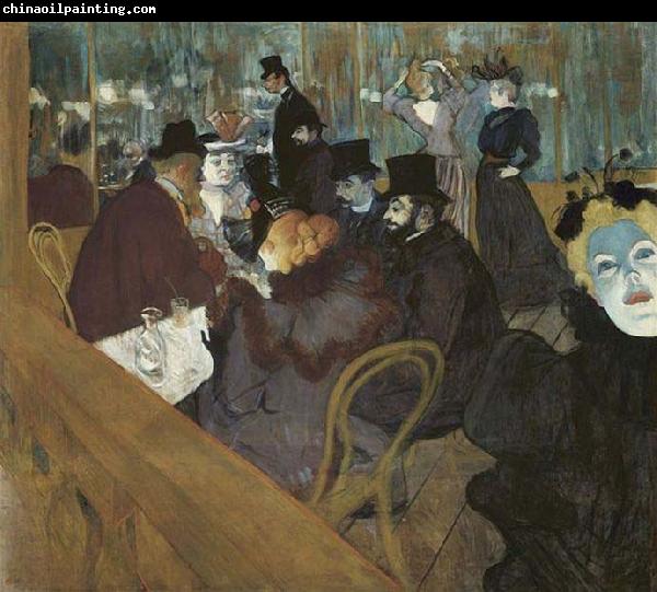 Henri de toulouse-lautrec Self portrait in the crowd, at the Moulin Rouge