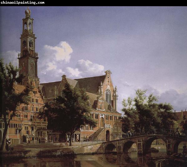 Jan van der Heyden Canal and Church of the scenic West