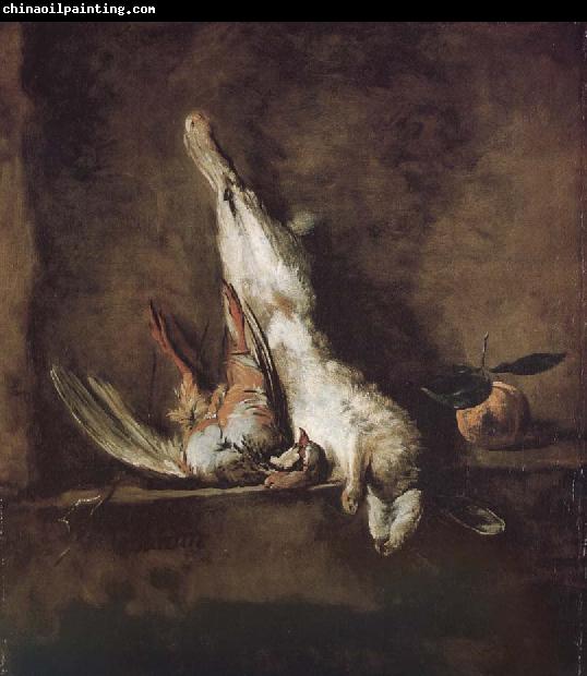 Jean Baptiste Simeon Chardin Orange red partridge and rabbit