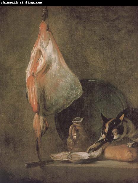 Jean Baptiste Simeon Chardin Cat skate oyster water and bread