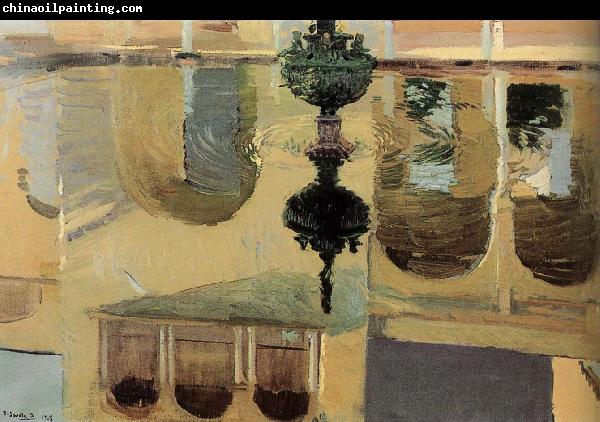 Joaquin Sorolla The reflection of the pool water