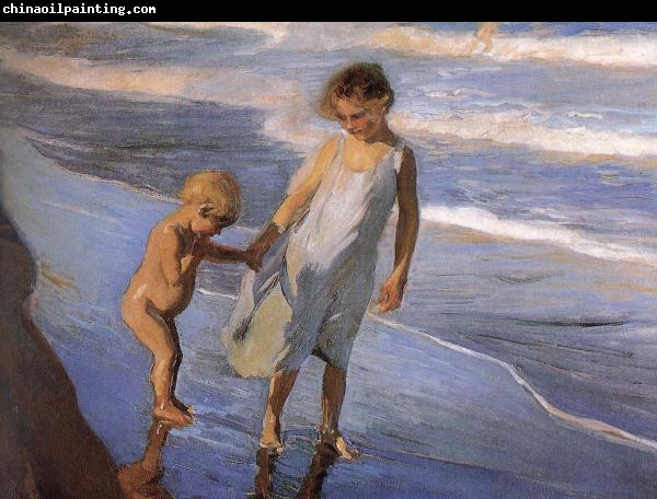 Joaquin Sorolla Two children in Valencia Beach