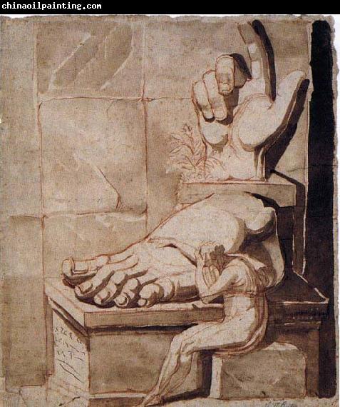 Johann Heinrich Fuseli The Artist Moved by the Grandeur of Antique Fragments