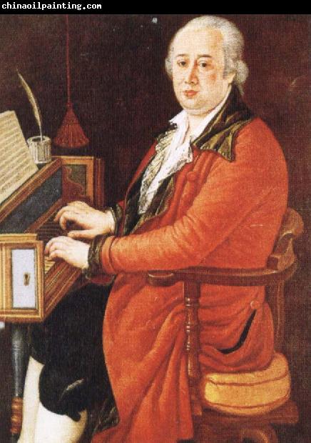 Johann Wolfgang von Goethe court composer in st petersburg and vienna playing the clavichord