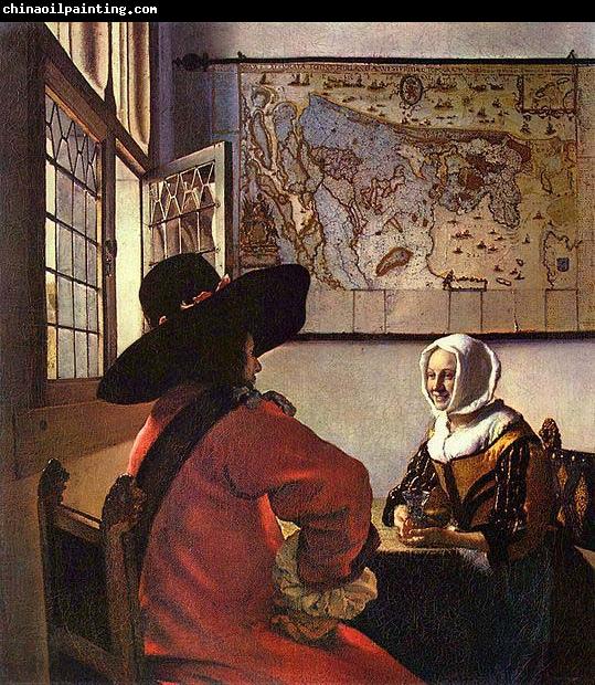 Johannes Vermeer Officer and a Laughing Girl,