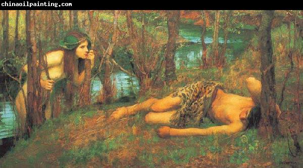 John William Waterhouse A Naiad or Hylas with a Nymph