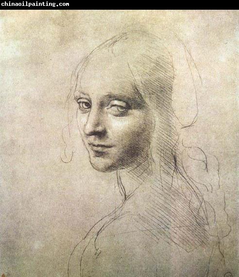 LEONARDO da Vinci Head of a girl