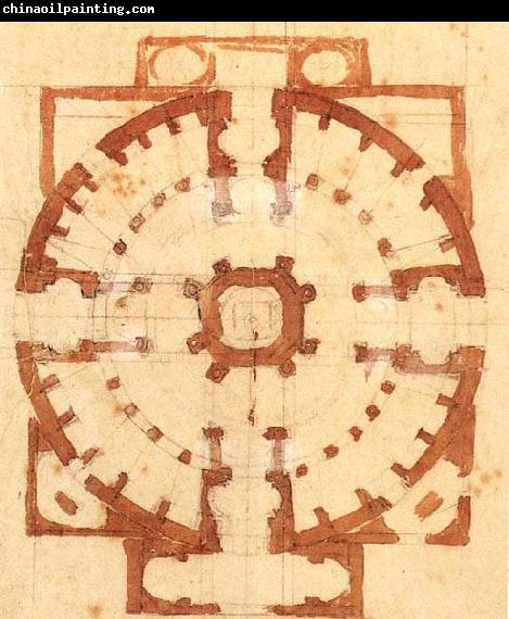 Michelangelo Buonarroti Plan for a Church