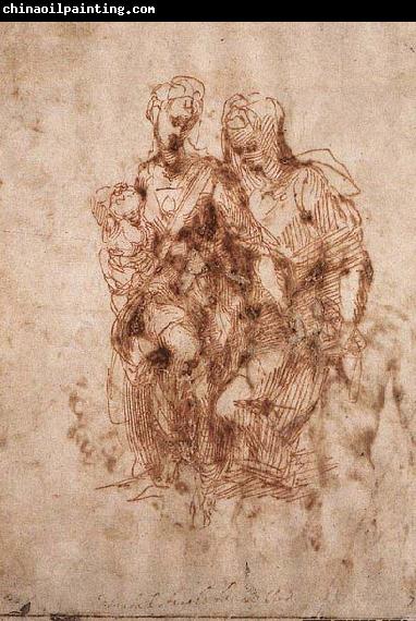 Michelangelo Buonarroti St Anne with the Virgin and the Christ Child