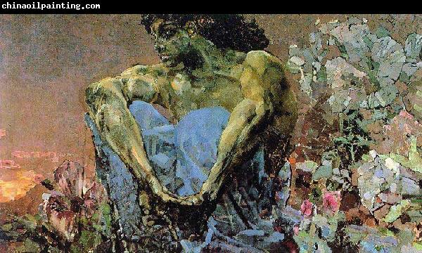 Mikhail Vrubel Demon seated in the garden 1890