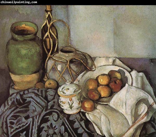 Paul Cezanne bottle of still life of fruit