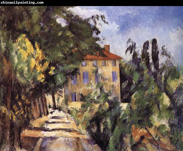 Paul Cezanne red roof houses