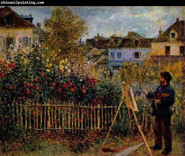 Pierre-Auguste Renoir Claude Monet Painting in His Garden at Argenteuil,