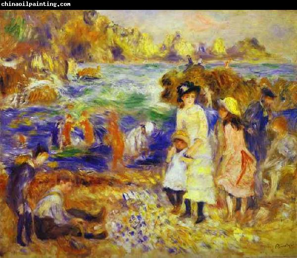 Pierre-Auguste Renoir Children at the Beach at Guernsey,