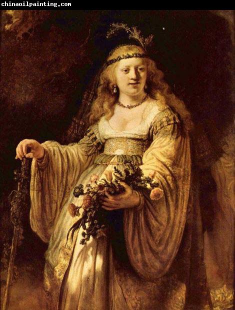 REMBRANDT Harmenszoon van Rijn Saskia as Flora