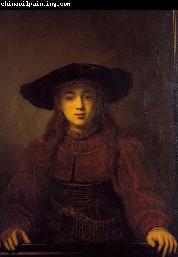 REMBRANDT Harmenszoon van Rijn The Girl in a Picture Frame,