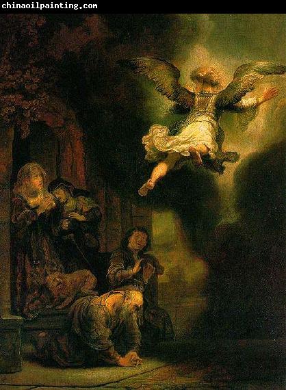 REMBRANDT Harmenszoon van Rijn The Archangel leaving Tobias,