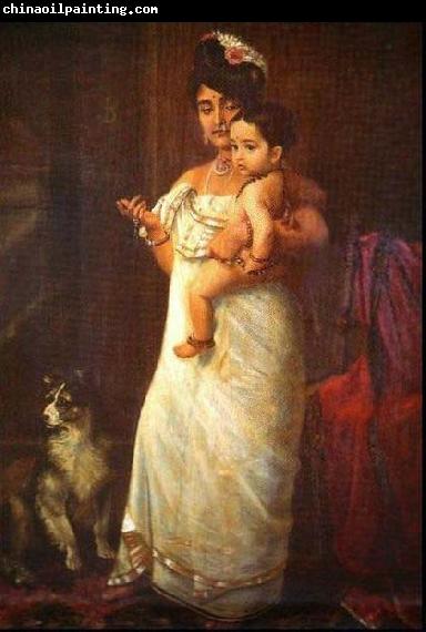 Raja Ravi Varma The Lady in the picture is Mahaprabha Thampuratti of Mavelikara,