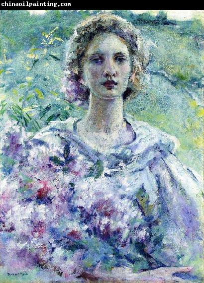 Robert Reid Girl with Flowers