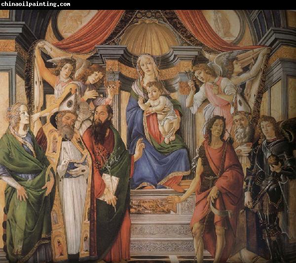 Sandro Botticelli Son with six saints of Notre Dame