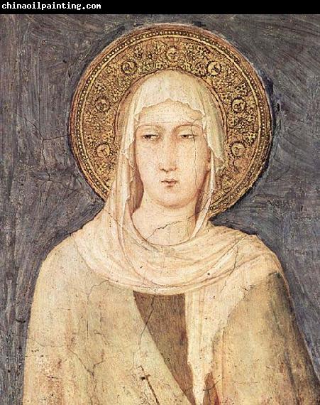 Simone Martini detail depicting Saint Clare of Assisi from a fresco  in the Lower basilica of San Francesco