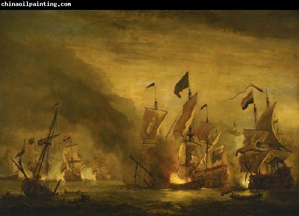 VELDE, Willem van de, the Younger The burning of the Royal James at the Battle of Solebay