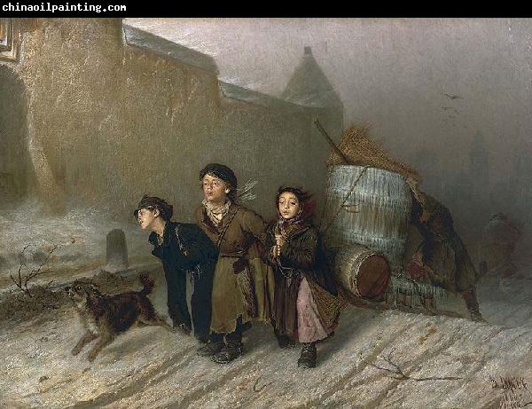 Vasily Perov Troika. Apprentices fetch water