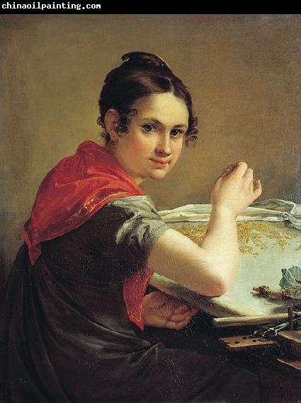 Vasily Tropinin The Gold-Embroideress,