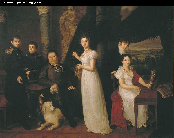 Vasily Tropinin Family portrait of counts Morkovs,