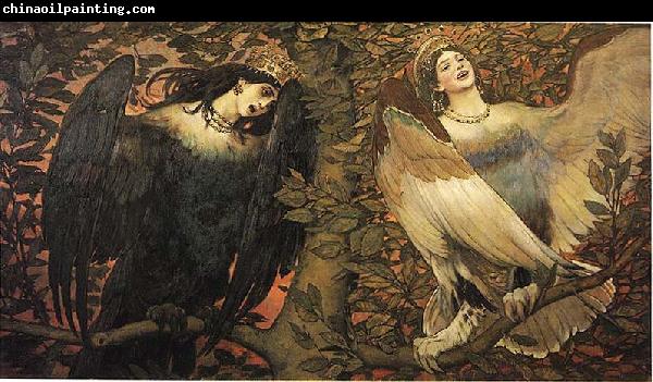 Viktor Vasnetsov Sirin and Alkonost: Birds of Joy and Sorrow.