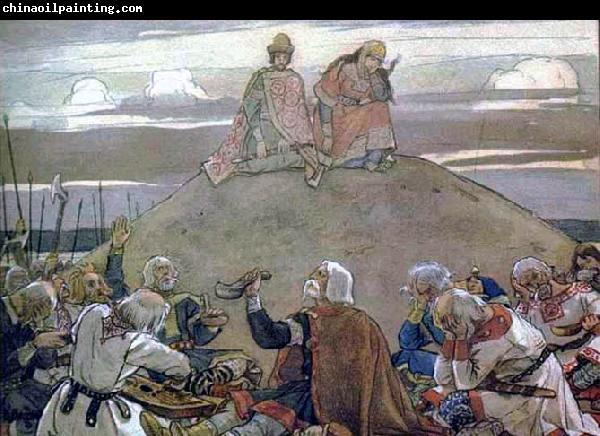 Viktor Vasnetsov Commemorative feast after Oleg,