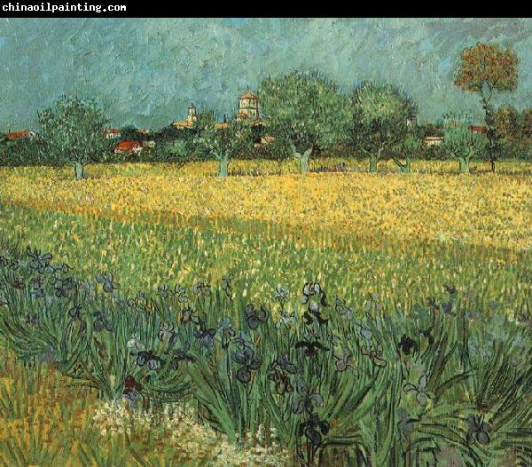 Vincent Van Gogh View of Arles with Irises