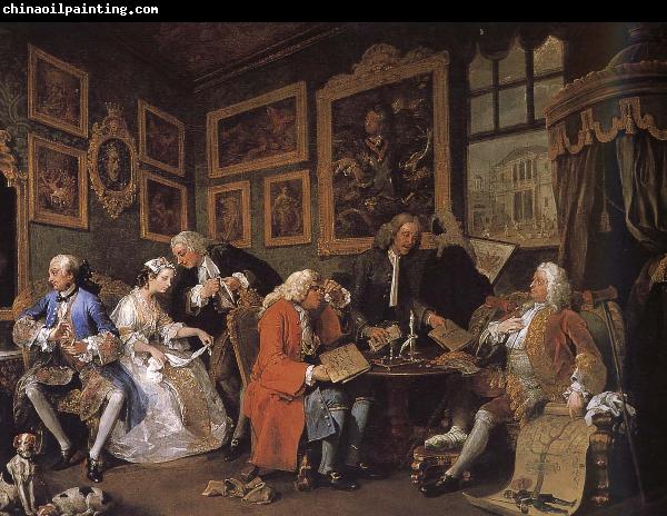 William Hogarth Group painting fashionable marriage marriage