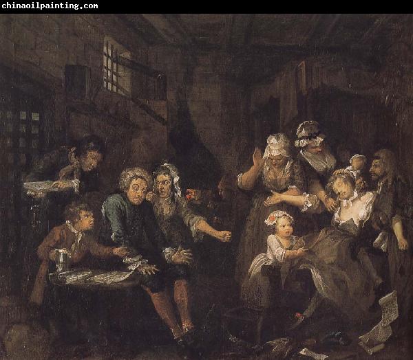 William Hogarth Prodigal son in prison