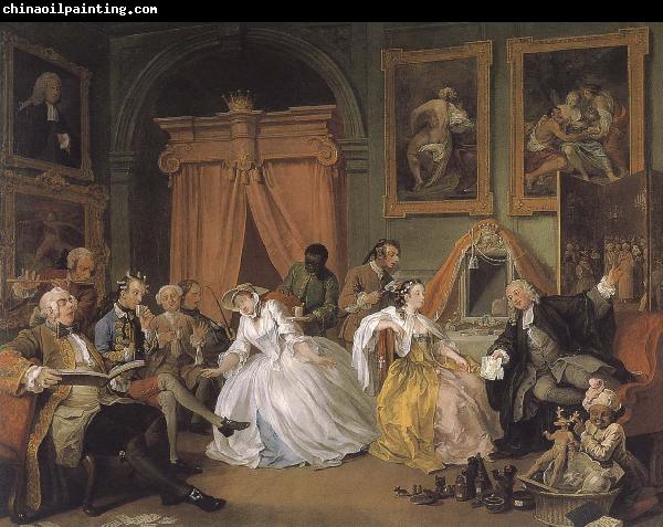 William Hogarth Countess painting fashionable group to get up early marriage