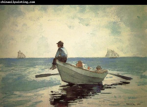 Winslow Homer Small fishing boats on the boy