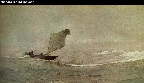 Winslow Homer Vessels away by strong wind