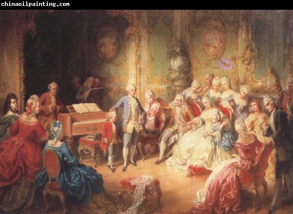 antonin dvorak the young mozart being presented by joseph ii to his wife, the empress maria theresa