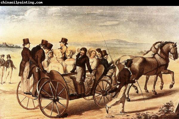 franz von schober schubert is walking behind the carriage