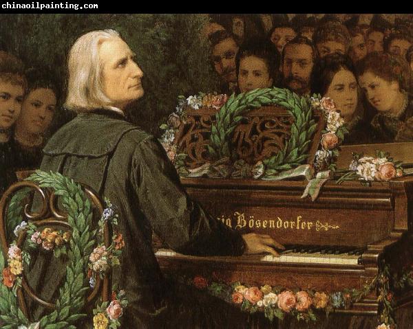 george bernard shaw franz liszt playing a piano built by ludwig bose.