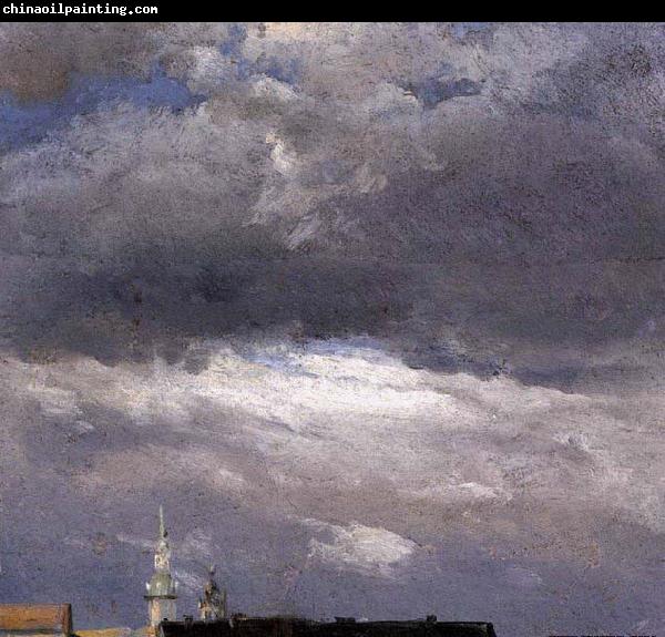 johann christian Claussen Dahl Cloud Study, Thunder Clouds over the Palace Tower at Dresden