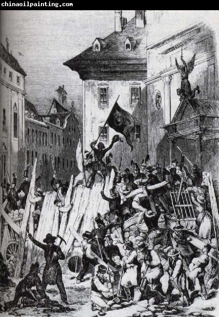 unknow artist i wien utbrot under revolutionsaret 1848 gatustrider i vilka studenterna tog en mycket aktiv del.