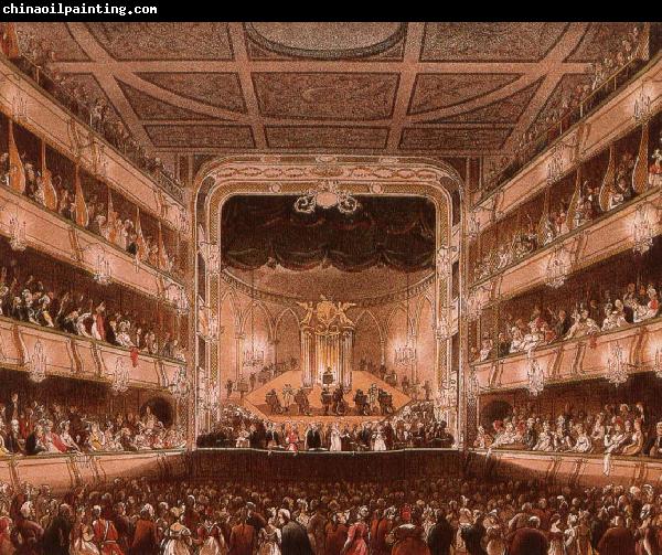 wolfgang amadeus mozart handel playing one of his organ concertos at the covent carden theatre in london.