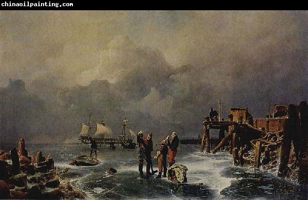 Andreas Achenbach Ufer des zugefrorenen Meeres (Winterlandschaft)