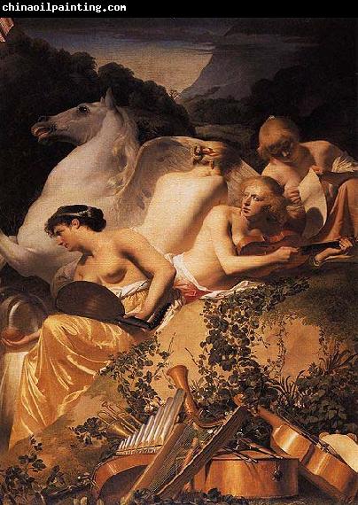 Caesar van Everdingen Four Muses and Pegasus on Parnassus