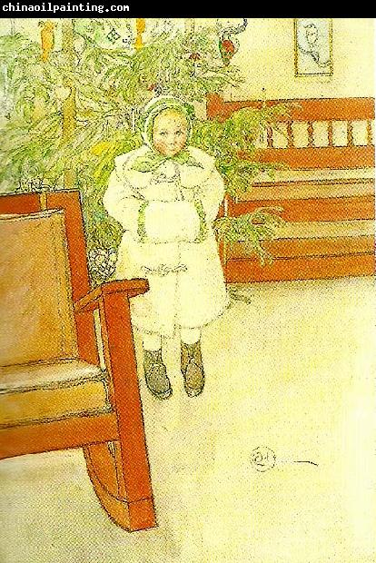 Carl Larsson flicka med gungstol