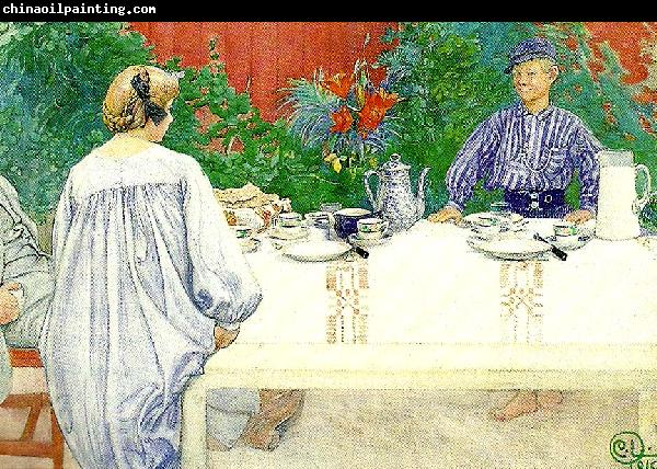 Carl Larsson vid frukostbordet