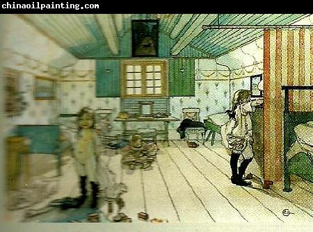 Carl Larsson nar barnen lagt sig