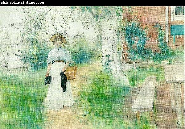 Carl Larsson martina  i tradgarden