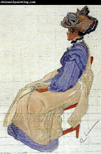 Carl Larsson karin 1913-studie i gredelint